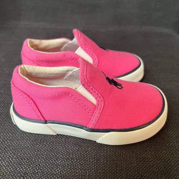 Toddler Girl Polo Sneakers - EXCELLENT CONDITION - Worn 1x - Size 4.5 - Picture 2 of 8